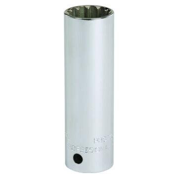 Deep Length Socket, 1/2 in Drive, Square, Spline, 11/16 in Socket