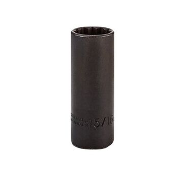 Deep Length Socket, 1/2 in Drive, Square, 12-Point, 15/16 in Socket