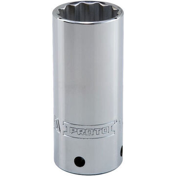 Deep Length, Tether-Ready Socket, 1/2 in Drive, Square, 12-Point, 1-1/16 in Socket