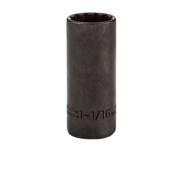 Deep Length Socket, 1/2 in Drive, Square, 12-Point, 1-1/16 in Socket
