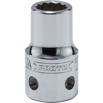 Standard Length, Tether-Ready Socket, 1/2 in Drive, Square, 12-Point, 7/16 in Socket