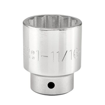 Standard Length Socket, 3/4 in Drive, Square, 12-Point, 1-11/16 in Socket