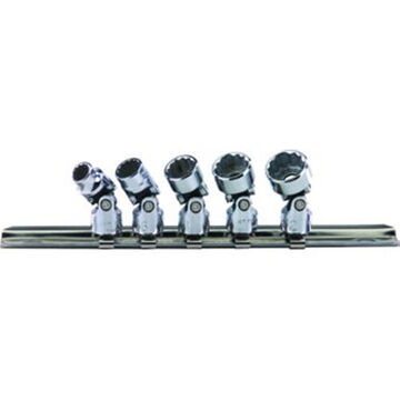 Universal Socket Set, 12-Point, 5 Pieces, Steel, Full Polish