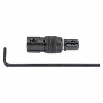Locking Socket Adapter, Alloy Steel, Black Oxide, 1/4 in Male x 1/4 in Female, 1-11/16 in lg