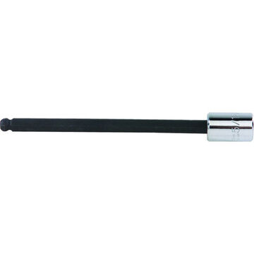 Extra Long Socket Bit, Ball, 1/8 in Bit, 3/8 in Drive, 5 in Bit lg