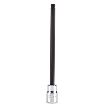 Extra Long Socket Bit, Ball, 1/4 in Bit, 3/8 in Drive, 5 in Bit lg