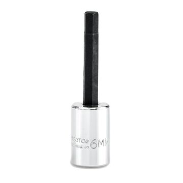 Standard Length Socket Bit, 3/8 in Bit, 6 mm Drive, 1-5/8 in Bit lg