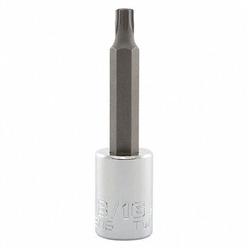 Anti-Slip Socket Bit, 3/8 in Bit, 3/16 in Drive, 1-47/64 in Bit lg