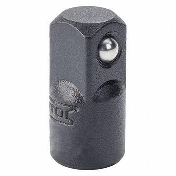 Socket Adapter, Alloy Steel, Black Oxide, 3/8 in Male x 1/4 in Female, 1 in lg