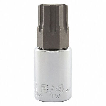 Standard Length Socket Bit, 1/2 in Bit, 3/4 in Drive, 1-17/64 in Bit lg