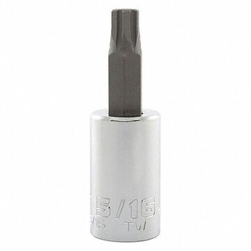 Standard Length Socket Bit, 1/2 in Bit, 5/16 in Drive, 1-17/64 in Bit lg