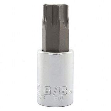 Standard Length Socket Bit, 1/2 in Bit, 5/8 in Drive, 1-17/64 in Bit lg