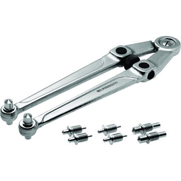 Adjustable Face Spanner Wrench, 9 in, 10-5/8 in lg