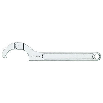 Hinged Hook Spanner Wrench, 80 x 120 mm, Flat Plain Grip, 13-37/64 in lg
