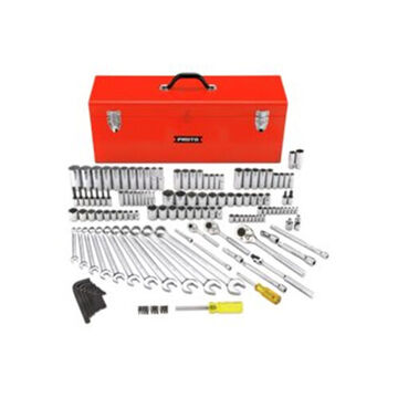 Socket Set, 6 and 12-Point, 148 Pieces, Steel, Full Polish