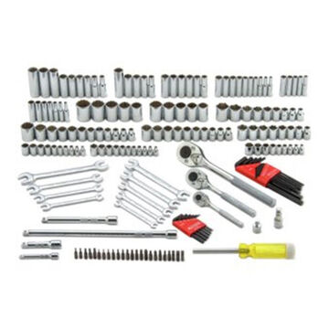 Combination Socket Set, 6 and 12-Point, 184 Pieces, Steel, Full Polish