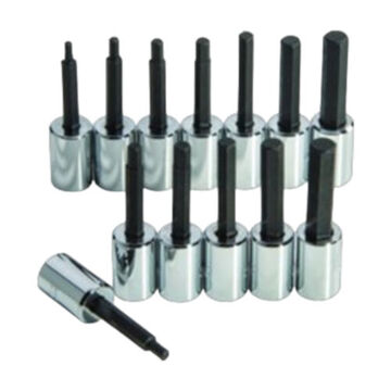 Hex Bit Socket Set, 13 Pieces, Steel, Chrome