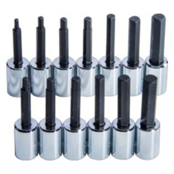 Hex Bit Socket Set, 13 Pieces, Steel, Chrome