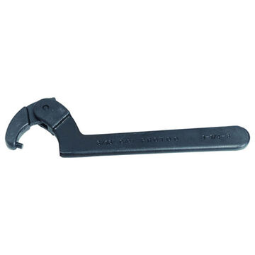 Adjustable Pin Spanner Wrench, 1-1/4 to 3 in, Flat Plain Grip, 8-1/8 in lg