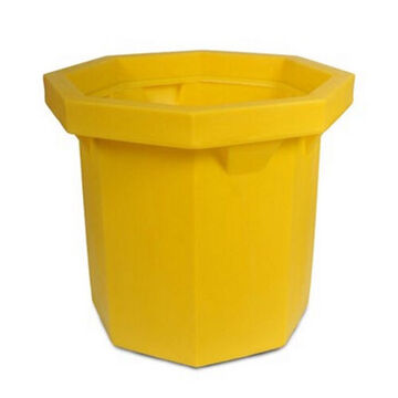 Flat Bottom Spill Collector, 66 gal, 12 in ht, Yellow