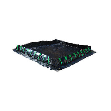 Portable Secondary, Stake Wall Spill Containment Berm, 5610 gal, 50 ft lg, 1 ft ht, 15 ft wd