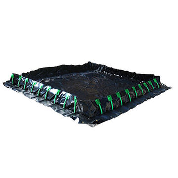 Portable Secondary, Stake Wall Spill Containment Berm, 2244 gal, 30 ft lg, 1 ft ht, 10 ft wd