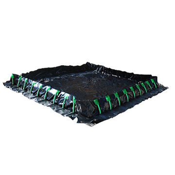 Portable Secondary, Stake Wall Spill Containment Berm, 4488 gal, 50 ft lg, 1 ft ht, 12 ft wd