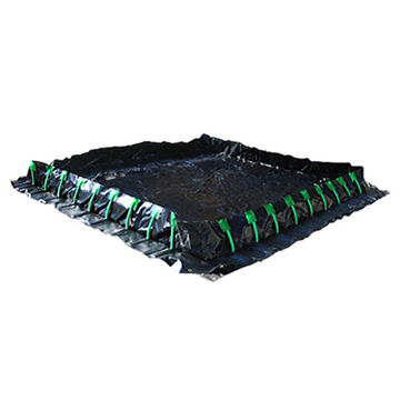Portable Secondary, Stake Wall Spill Containment Berm, 5385 gal, 60 ft lg, 1 ft ht, 12 ft wd