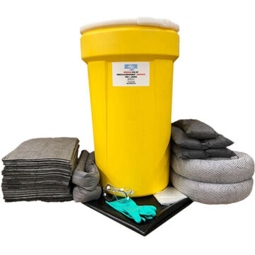 Kit de déversement économique, contenant de 55 gal, plastique