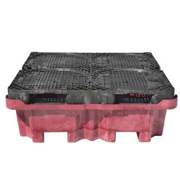 Spill King Spill Pallet, 51 in lg, 51 in wd, 17.5 in ht, 4 Drums, 6500 lb