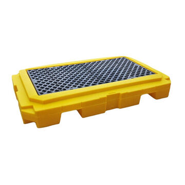 Heavy-Duty Spill Containment Pallet, 2 Drums, 280 gal, 100-375 gal, 11 in ht, Yellow
