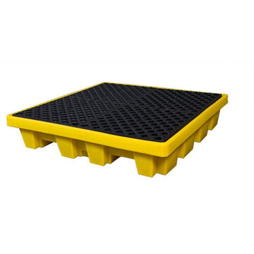 Nestable Spill Pallet, 51 in lg, 51 in wd, 10 in ht, 4 Drums, 6000 lb