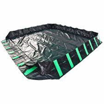 Flexible Spill Containment Berm, 179 gal, 6 ft lg, 1 ft ht, 4 ft wd