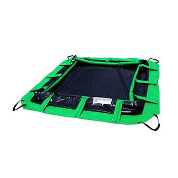 Drive-In/Out Spill Containment Berm, 40 ft lg, 1 ft ht, 15 ft wd, PVC, Black/Green