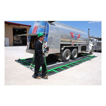 Drive-In/Out Spill Containment Berm, 50 ft lg, 1 ft ht, 15 ft wd, PVC, Black/Green