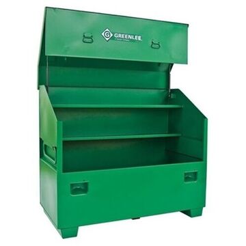 Slant Top Storage Box, 30 in lg, 36 in Overall wd, 48 in ht, Steel, Green