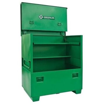 Flat Top Storage Box, 30 in lg, 48 in Overall wd, 48 in ht, Steel, Green