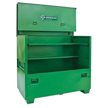 Flat Top Storage Box, 30 in lg, 60 in Overall wd, 48 in ht, Steel, Green