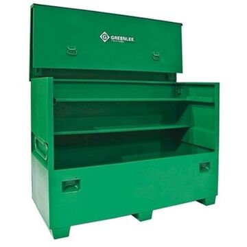 Flat Top Storage Box, 30 in lg, 72 in Overall wd, 48 in ht, Steel, Green