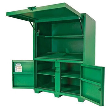 Boîte de rangement pour bureau de terrain, 55.6 pouce de largeur, 41.6 pouce de largeur totale, 80 pouce de hauteur, acier, vert
