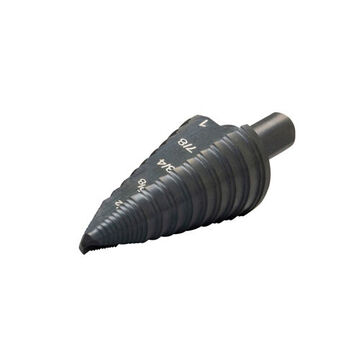 Multi-hole Step Bit, 3/16 in Minimum Hole dia, 1 in Maximum Hole dia, 10 Steps, Steel, 10 Hole