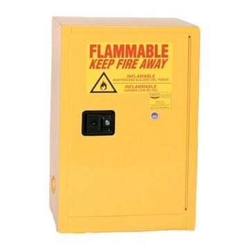 Flammable Storage Cabinet, 23 in Overall wd, 35 in ht, Galvanized Steel, Yellow