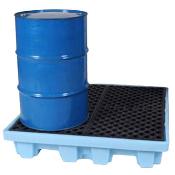 Fluorinated Spill Pallet, 51 in lg, 51 in wd, 10 in ht, 4 Drums, 6000 lb