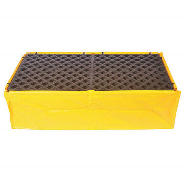 Flexible Spill Pallet, 48 in lg, 24 in wd, 14 in ht, 2 Drums, 1200 lb