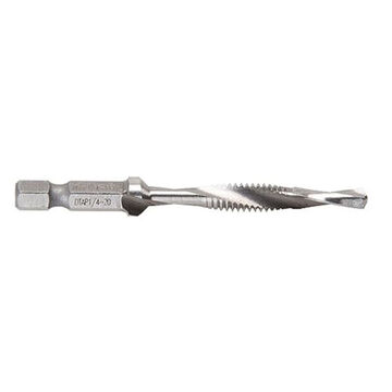 Split Point Tap Drill Bit, 1/4 in Drill, 1/4-20 NC Thread, 2-1/4 in lg, Hex, 1/4 in Shank dia