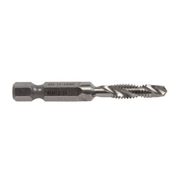 Split Point With Web Thinning Tap Drill Bit, #12 to 24 NC, Hex, 1/4 in Shank dia