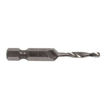 Quick-Change Standard Length Tap Drill Bit, #6 to 32 UNC, Hex, 1/4 in Shank dia