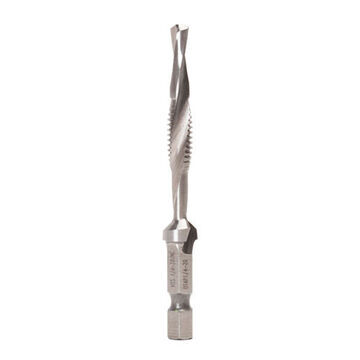 Split Point With Web Thinning Tap Drill Bit, 1/4-20 NC Thread, 3/4 in lg, Hex, 1/4 in Shank dia