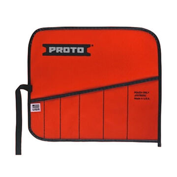 Tool Roll Pouch, 7 Pocket, Canvas, Red
