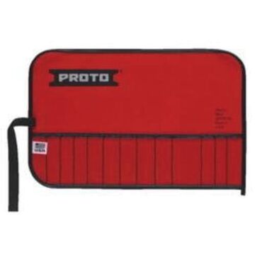 Tool Roll Pouch, 13 Pocket, Canvas, Red